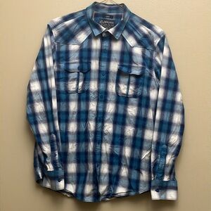 American Rag Blue Plaid Flannel Long Sleeve Button Down
